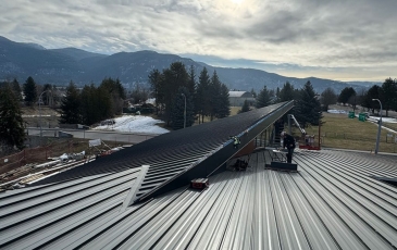 Metal roofing on the Confluence in Castlegar