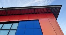 NE Latimer Elementary School contrasting siding colours