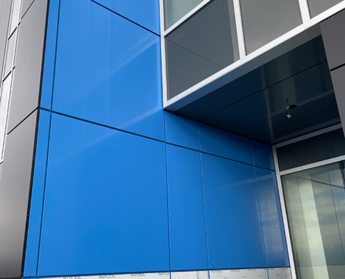 Commercial wall cladding detail